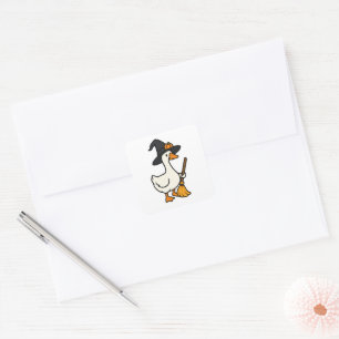 Cute Halloween Goose Square Sticker