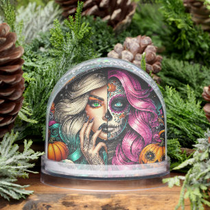 Cute Halloween Gothic Girl Snowglobe