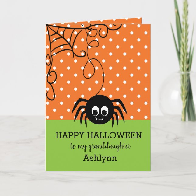 Cute Halloween Granddaughter Card (Front)
