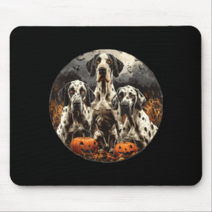 Cute Halloween Great Dane Dogs Spooky Pumpkin Mouse Mat