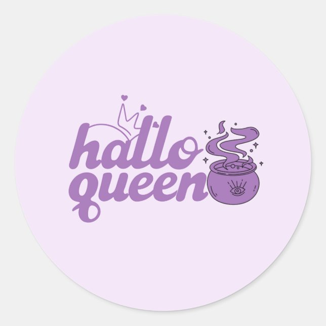 Cute Halloween, Halloween Queen, Halloqueen, Retro Classic Round Sticker (Front)