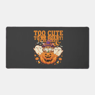 Cute Halloween Hamster Pumpkin Ghost Design_1 Desk Mat