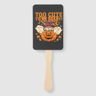 Cute Halloween Hamster Pumpkin Ghost Design_1 Hand Fan