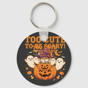 Cute Halloween Hamster Pumpkin Ghost Design_1 Key Ring