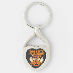 Cute Halloween Hamster Pumpkin Ghost Design_1 Key Ring