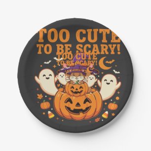 Cute Halloween Hamster Pumpkin Ghost Design_1 Paper Plate