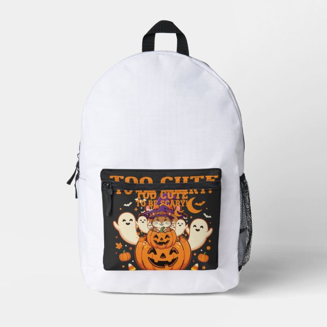 Cute Halloween Hamster Pumpkin Ghost Design_1 Printed Backpack (Front)