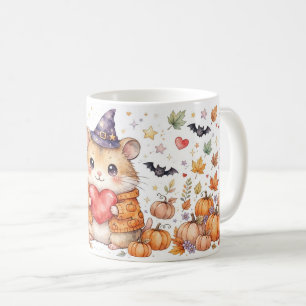Cute Halloween Hamster Witch Pumpkin Mug