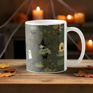 Cute Halloween Haunted Forest Pattern Coffee Mug