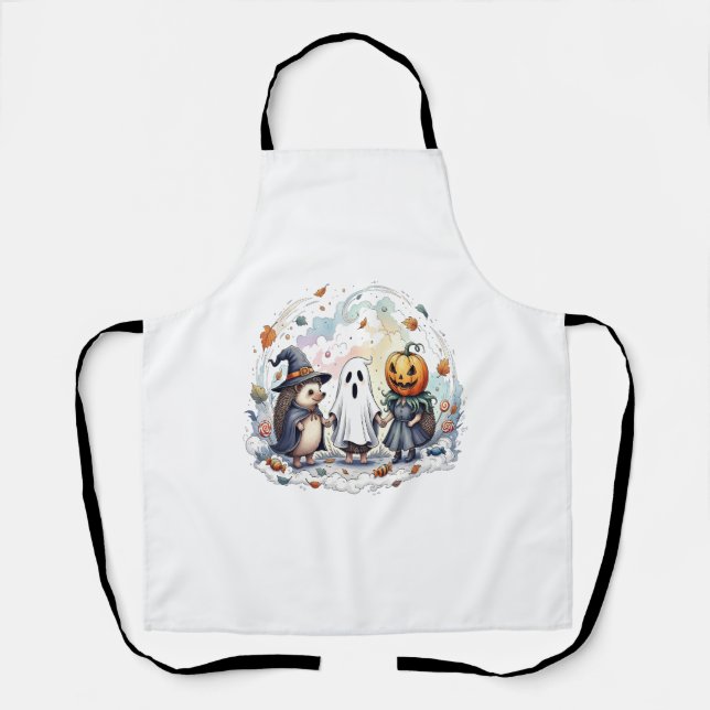 Cute Halloween Hedgehogs Costume Apron (Front)