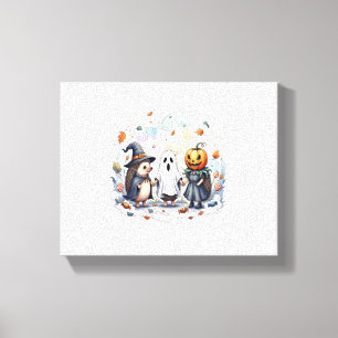 Cute Halloween Hedgehogs Costume Canvas Print