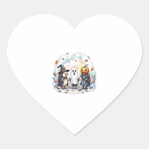 Cute Halloween Hedgehogs Costume Heart Sticker