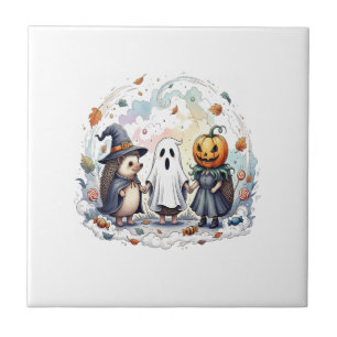 Cute Halloween Hedgehogs Costume Tile