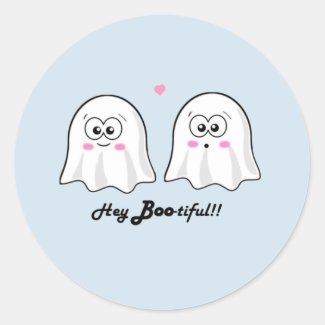 Cute Halloween 'Hey Boo-tiful' Sticker