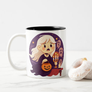 Cute Halloween Horror Witch Mug – Spooky Ghosts & 