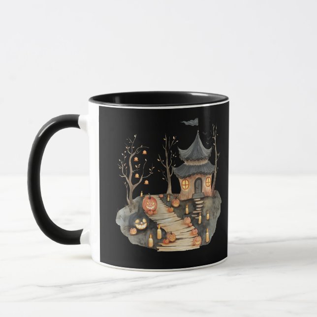 Cute Halloween House Mug (Left)