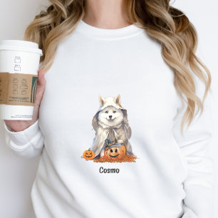 Cute Halloween Husky Dog Ghost Personalised Sweatshirt