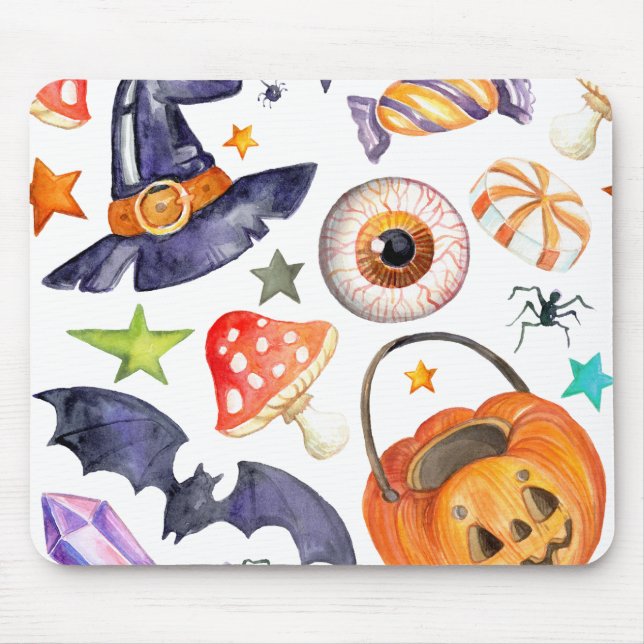Cute Halloween illustration Mouse Mat (Front)
