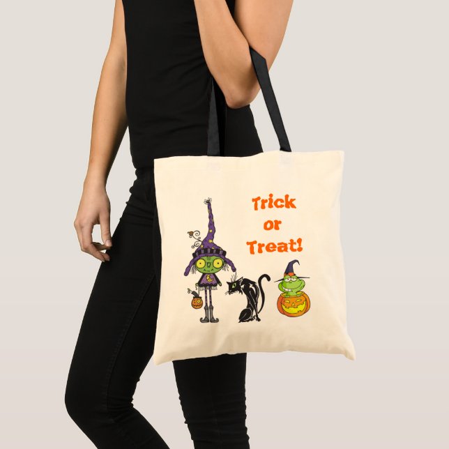 Cute Halloween Images Trick or Treat Bag (Front (Product))