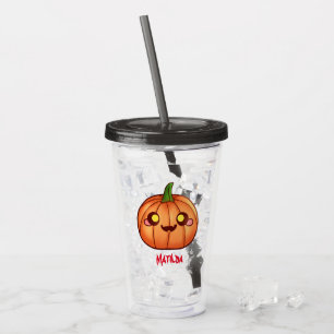 Cute Halloween Jack O Lantern Acrylic Tumbler