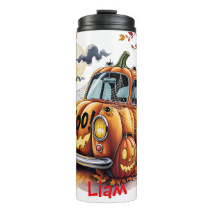 Cute Halloween Jack O Lantern Pumpkin Car Spooky Thermal Tumbler