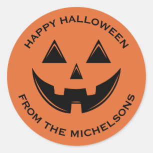 Cute Halloween Jack O Lantern Pumpkin Classic Round Sticker
