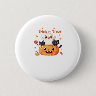Cute Halloween - Kawaii Ghost and Black Cats Class 6 Cm Round Badge