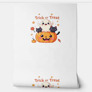 Cute Halloween - Kawaii Ghost and Black Cats Class Wallpaper