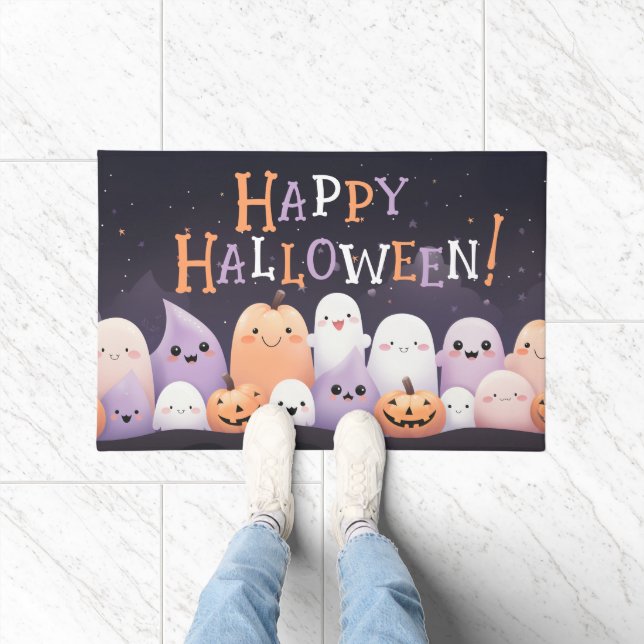 Cute Halloween Kawaii Ghost Doormat (Indoor)