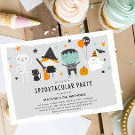 Cute Halloween Kids Birthday Invitation<br><div class="desc">Gather your little ghouls and goblins for the most spooktacular birthday bash ever, with our enchanting Halloween Kids Birthday Party Invitations. Adorned with charming characters, pumpkins, and stars, these invites set the perfect tone for a magical and bewitching event. Designed for boys and girls of all ages, our rustic grey...</div>