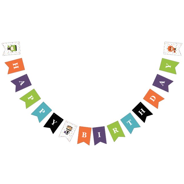 Cute Halloween Kids BIRTHDAY Party Bunting Bunting (All)