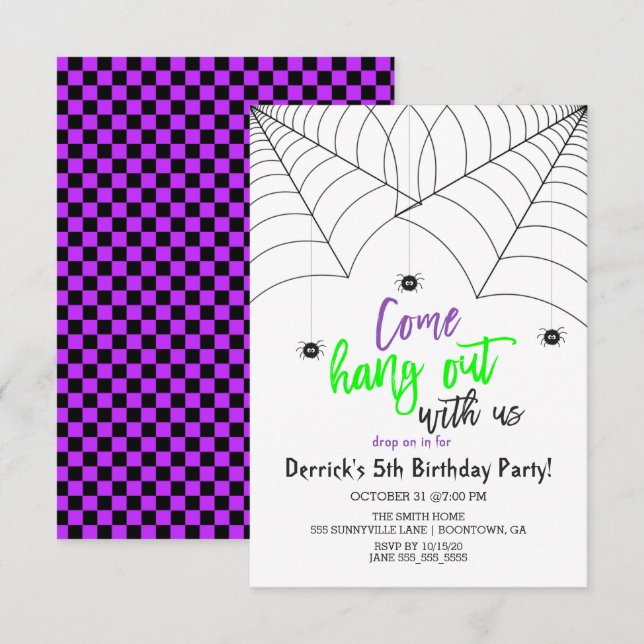 Cute Halloween Kids Birthday Party Invitation (Front/Back)