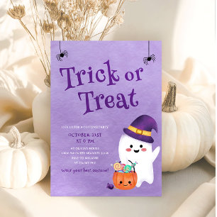 Cute Halloween Kids Children Invitation