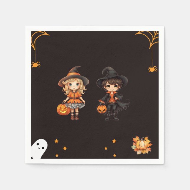 Cute Halloween Kids Costume Birthday Party  Napkin (Front)