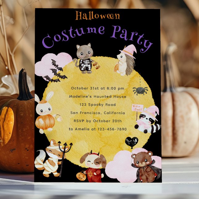 Cute Halloween Kids Costume Party Invitation (Creator Uploaded)