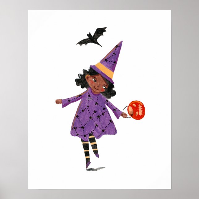 Cute Halloween kids costume trick and treat parade Poster (Front)