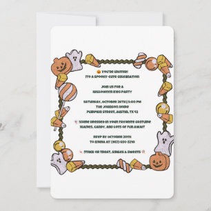  Cute Halloween Kids Party Invitation 