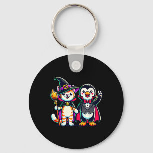 Cute Halloween Kids Penguin Vampire Cat Witch Funn Key Ring