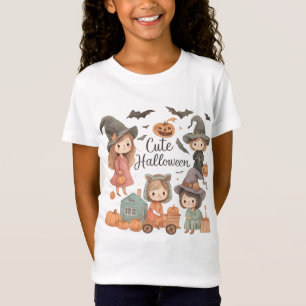 Cute Halloween Kids T-Shirt – Ghost, Bat & Pumpkin