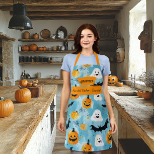 Cute Halloween Kitchen Pattern for Spooky Baking Apron