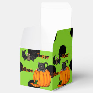 Cute Halloween Kitten, Bat Square Favour Boxes