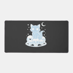 Cute Halloween Kitten Cat Gothic Aesthetic Essenti Desk Mat