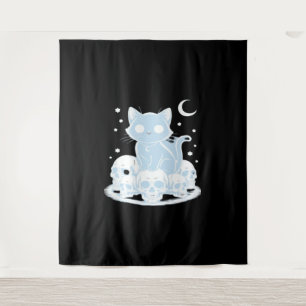 Cute Halloween Kitten Cat Gothic Aesthetic Essenti Tapestry