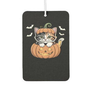 Cute Halloween Kitten in a Pumpkin Classic T-Shirt Car Air Freshener