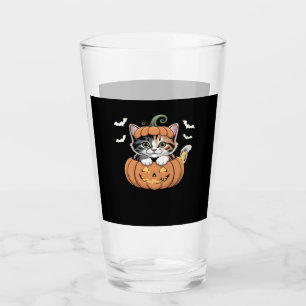 Cute Halloween Kitten in a Pumpkin Classic T-Shirt Glass