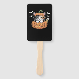 Cute Halloween Kitten in a Pumpkin Classic T-Shirt Hand Fan