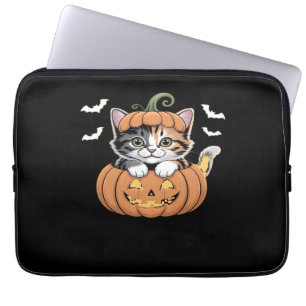 Cute Halloween Kitten in a Pumpkin Classic T-Shirt Laptop Sleeve