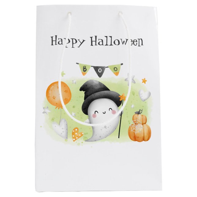 Cute Halloween Little Boo Gift Bag1 Medium Gift Bag (Front)