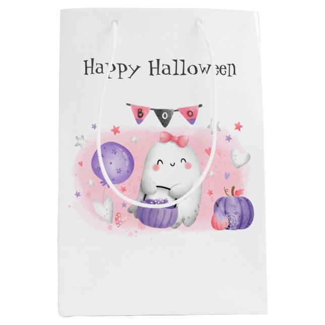 Cute Halloween Little Boo Girl Gift Bag (Front)