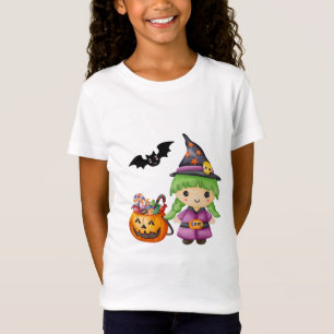 Cute Halloween Little Witch and Halloween Candy  T-Shirt